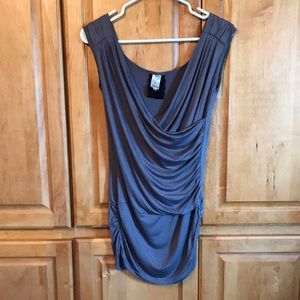 Sleeveless Rushed Cross Front top